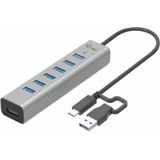 i-tec C31HUBMETAL703 interface hub USB 3.2 Gen 1 (3.1 Gen 1) Type-C 5000 Mbit/s Grijs