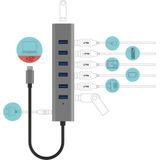 i-tec C31HUBMETAL703 interface hub USB 3.2 Gen 1 (3.1 Gen 1) Type-C 5000 Mbit/s Grijs