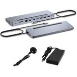 i-tec C31FLAT2PDPRO100W laptop dock & poortreplicator Bedraad USB 3.2 Gen 1 (3.1 Gen 1) Type-C Zilver