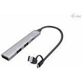 i-tec CAHUBMETALMINI4 interface hub USB 3.2 Gen 1 (3.1 Gen 1) Type-A + Type-C 5000 Mbit/s Zilver