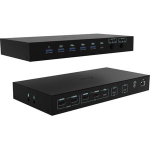 i-tec - USB-C KVM Dock PRO - Dockings - Maximaal 92W - Dual Video - Voor Drie Hosts