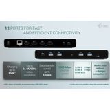 i-tec Universeel Dual 4K Display Docking Station - Power Delivery 85W