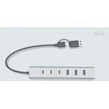 I-TEC - Cahubmetaal7 - Docking Station - Grijs - Metalen Constructie - 7 Haven