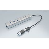 I-TEC - Cahubmetaal7 - Docking Station - Grijs - Metalen Constructie - 7 Haven