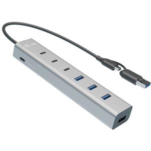 I-TEC - Cahubmetaal7 - Docking Station - Grijs - Metalen Constructie - 7 Haven