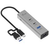 I-tec - Usb A/c 7 Port Hub - Zwart - Metalen Behuizing - Compact Formaat
