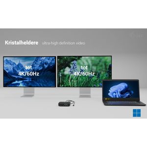 i-tec - USB-C 2x HDMI Dock - Docking Station - Zwart - 8 Havens