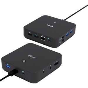 i-tec - USB-C DP Dual HDMI Docking Station - Tot 3 Externe 4K-monitoren - Met Power Delivery 100 W