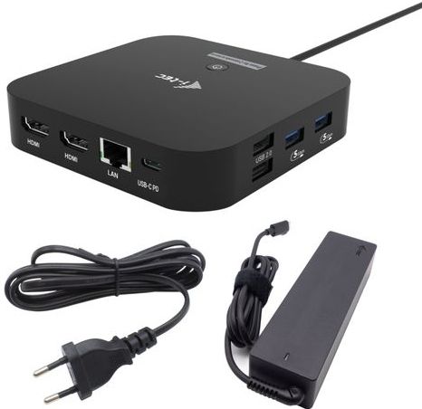 i-tec USB-C Dual HDMI Docking Station with Power Delivery 100 W + Universal Charger 100W
