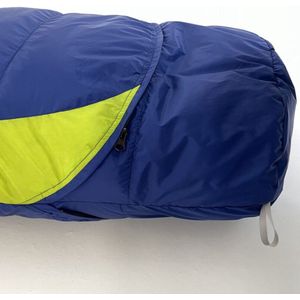 SirJoseph donzen mummyslaapzak voor kinderen Kiki Down 85 - links 85 cm - Navy met Lime