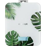 Concept  - Digitale Keukenweegschaal - Monstera - 15kg Klok Timer Monstera Floral Design Max. 15kg met Ophanghaak