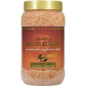 BODY TIP Arganolie Badzout - 1200g - Heeft een hoog gehalte aan verzachtende en vochtinbrengende stoffen die een zeer gunstig effect hebben op een droge en vermoeide huid,  ontspant spanning en vermoeidheid.