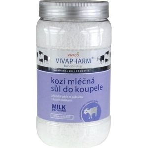 VIVAPHARM® Geitenmelk Badzout - 1200g  - Geitenmelk extracten verbeteren de kwaliteit van een overgevoelige, gestreste en allergische huid met een neiging tot uitdrogen - geeft kalmerende, verzorgende en voedende effecten.