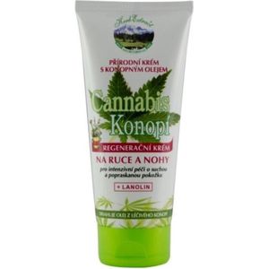 Herb Extract® Hand en voetcrème met Cannabis olie - 200ml - werkt regenererend en ontstekingsremmend, zeer geschikt voor de droge en gebarsten huid.