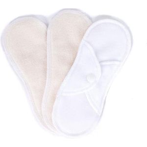 Bamboolik - Wasbare Inlegkruisjes - Wit - Biologisch Katoen - 3 Stuks