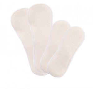 Bamboolik probeerset wasbaar maandverband en inlegkruisjes - badstof biologisch katoen - sluiting met drukknoopjes en klittenband - 4 stuks - wit