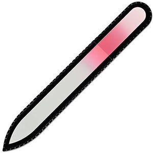 Mont Bleu glazen nagelvijl in een fluwelen zakje, regenboogkleuren, echt getemperd Tsjechisch glas – levenslange garantie – handgemaakt in Tsjechië – beste nagelvijlen voor natuurlijke nagels