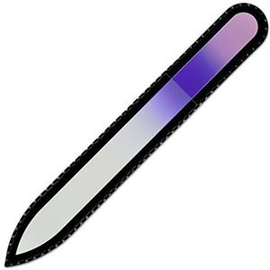 Mont Bleu glazen nagelvijl in een fluwelen zakje, regenboogkleuren, echt getemperd Tsjechisch glas – levenslange garantie – handgemaakt in Tsjechië – beste nagelvijlen voor natuurlijke nagels