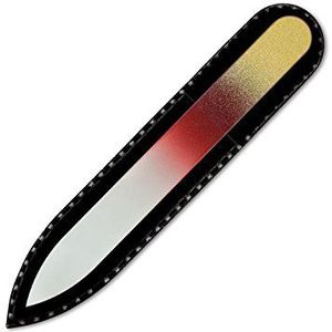 Mont Bleu klein glazen nagelvijl in een fluwelen zakje, regenboogkleuren, echt getemperd Tsjechisch glas – levenslange garantie – handgemaakt in Tsjechië – beste nagelvijlen voor natuurlijke nagels