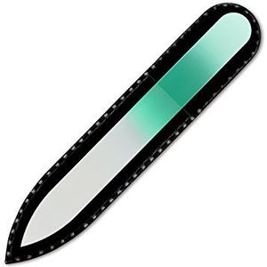 Mont Bleu klein glazen nagelvijl in een fluwelen zakje, regenboogkleuren, echt getemperd Tsjechisch glas – levenslange garantie – handgemaakt in Tsjechië – beste nagelvijlen voor natuurlijke nagels