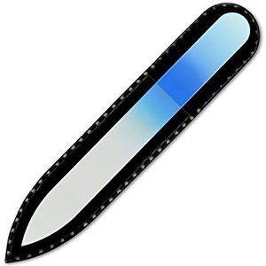 Mont Bleu klein glazen nagelvijl in een fluwelen zakje, regenboogkleuren, echt getemperd Tsjechisch glas – levenslange garantie – handgemaakt in Tsjechië – beste nagelvijlen voor natuurlijke nagels