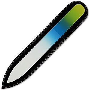 Mont Bleu klein glazen nagelvijl in een fluwelen zakje, regenboogkleuren, echt getemperd Tsjechisch glas – levenslange garantie – handgemaakt in Tsjechië – beste nagelvijlen voor natuurlijke nagels