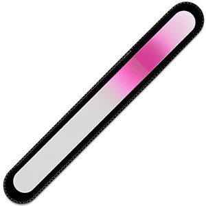 Mont Bleu groot glazen nagelvijl in een fluwelen zakje, regenboogkleuren, echt getemperd Tsjechisch glas – levenslange garantie – handgemaakt in Tsjechië – beste nagelvijlen voor natuurlijke nagels