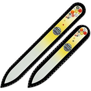 Mont Bleu Set bestaande uit 2 handgemaakte glazen nagelvijlen met de hand versierd kristallen van Swarovski - echt gehard glas