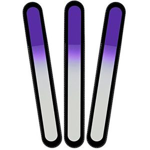 Mont Bleu groot glazen nagelvijl in een fluwelen zakje, echt getemperd Tsjechisch glas – levenslange garantie – handgemaakt in Tsjechië – beste nagelvijlen voor natuurlijke nagels