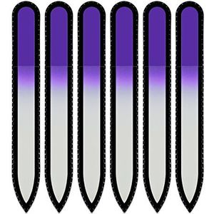 Mont Bleu glazen nagelvijl in een fluwelen zakje, echt getemperd Tsjechisch glas – levenslange garantie – handgemaakt in Tsjechië – beste nagelvijlen voor natuurlijke nagels