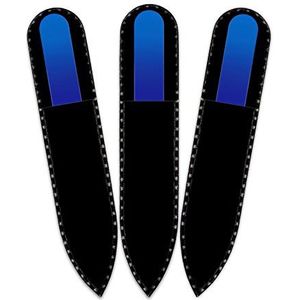 Mont Bleu klein glazen nagelvijl in een fluwelen zakje, regenboogkleuren, echt getemperd Tsjechisch glas – levenslange garantie – handgemaakt in Tsjechië – beste nagelvijlen voor natuurlijke nagels