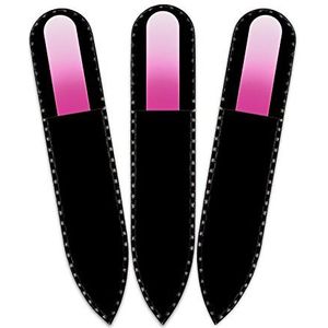 Mont Bleu klein glazen nagelvijl in een fluwelen zakje, regenboogkleuren, echt getemperd Tsjechisch glas – levenslange garantie – handgemaakt in Tsjechië – beste nagelvijlen voor natuurlijke nagels