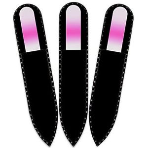 Mont Bleu klein glazen nagelvijl in een fluwelen zakje, regenboogkleuren, echt getemperd Tsjechisch glas – levenslange garantie – handgemaakt in Tsjechië – beste nagelvijlen voor natuurlijke nagels