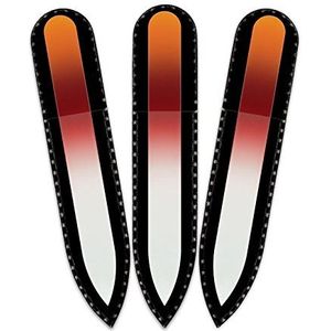 Mont Bleu klein glazen nagelvijl in een fluwelen zakje, regenboogkleuren, echt getemperd Tsjechisch glas – levenslange garantie – handgemaakt in Tsjechië – beste nagelvijlen voor natuurlijke nagels