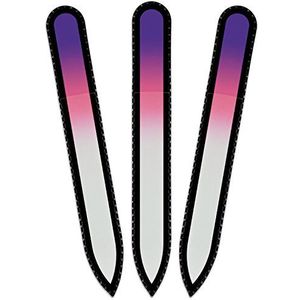 Mont Bleu glazen nagelvijl in een fluwelen zakje, regenboogkleuren, echt getemperd Tsjechisch glas – levenslange garantie – handgemaakt in Tsjechië – beste nagelvijlen voor natuurlijke nagels