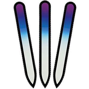 Mont Bleu glazen nagelvijl in een fluwelen zakje, regenboogkleuren, echt getemperd Tsjechisch glas – levenslange garantie – handgemaakt in Tsjechië – beste nagelvijlen voor natuurlijke nagels