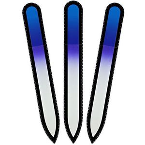 Mont Bleu glazen nagelvijl in een fluwelen zakje, regenboogkleuren, echt getemperd Tsjechisch glas – levenslange garantie – handgemaakt in Tsjechië – beste nagelvijlen voor natuurlijke nagels