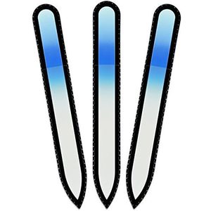 Mont Bleu glazen nagelvijl in een fluwelen zakje, regenboogkleuren, echt getemperd Tsjechisch glas – levenslange garantie – handgemaakt in Tsjechië – beste nagelvijlen voor natuurlijke nagels