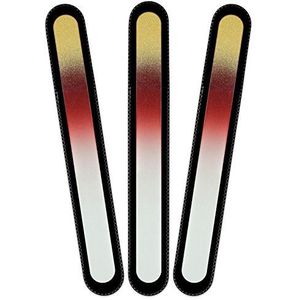 Mont Bleu groot glazen nagelvijl in een fluwelen zakje, regenboogkleuren, echt getemperd Tsjechisch glas – levenslange garantie – handgemaakt in Tsjechië – beste nagelvijlen voor natuurlijke nagels