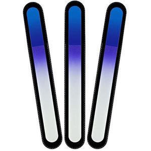 Mont Bleu groot glazen nagelvijl in een fluwelen zakje, regenboogkleuren, echt getemperd Tsjechisch glas – levenslange garantie – handgemaakt in Tsjechië – beste nagelvijlen voor natuurlijke nagels