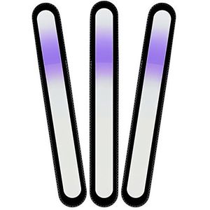 Mont Bleu groot glazen nagelvijl in een fluwelen zakje, regenboogkleuren, echt getemperd Tsjechisch glas – levenslange garantie – handgemaakt in Tsjechië ��– beste nagelvijlen voor natuurlijke nagels