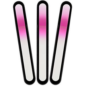 Mont Bleu groot glazen nagelvijl in een fluwelen zakje, regenboogkleuren, echt getemperd Tsjechisch glas – levenslange garantie – handgemaakt in Tsjechië – beste nagelvijlen voor natuurlijke nagels