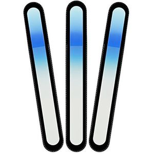 Mont Bleu groot glazen nagelvijl in een fluwelen zakje, regenboogkleuren, echt getemperd Tsjechisch glas – levenslange garantie – handgemaakt in Tsjechië – beste nagelvijlen voor natuurlijke nagels
