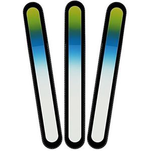 Mont Bleu groot glazen nagelvijl in een fluwelen zakje, regenboogkleuren, echt getemperd Tsjechisch glas – levenslange garantie – handgemaakt in Tsjechië – beste nagelvijlen voor natuurlijke nagels