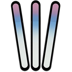 Mont Bleu groot glazen nagelvijl in een fluwelen zakje, regenboogkleuren, echt getemperd Tsjechisch glas – levenslange garantie – handgemaakt in Tsjechië – beste nagelvijlen voor natuurlijke nagels