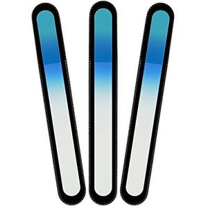 Mont Bleu groot glazen nagelvijl in een fluwelen zakje, regenboogkleuren, echt getemperd Tsjechisch glas – levenslange garantie – handgemaakt in Tsjechië – beste nagelvijlen voor natuurlijke nagels
