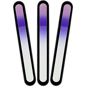 Mont Bleu groot glazen nagelvijl in een fluwelen zakje, regenboogkleuren, echt getemperd Tsjechisch glas – levenslange garantie – handgemaakt in Tsjechië – beste nagelvijlen voor natuurlijke nagels