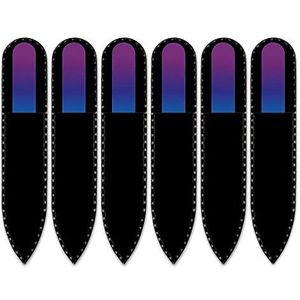 Mont Bleu klein glazen nagelvijl in een fluwelen zakje, regenboogkleuren, echt getemperd Tsjechisch glas – levenslange garantie – handgemaakt in Tsjechië – beste nagelvijlen voor natuurlijke nagels