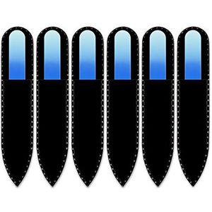 Mont Bleu klein glazen nagelvijl in een fluwelen zakje, regenboogkleuren, echt getemperd Tsjechisch glas – levenslange garantie – handgemaakt in Tsjechië – beste nagelvijlen voor natuurlijke nagels