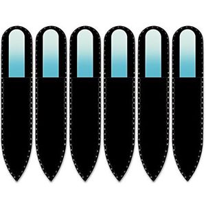 Mont Bleu klein glazen nagelvijl in een fluwelen zakje, regenboogkleuren, echt getemperd Tsjechisch glas – levenslange garantie – handgemaakt in Tsjechië – beste nagelvijlen voor natuurlijke nagels